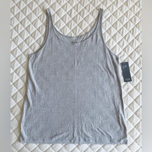 Eileen Fisher 100% Linen Striped Tank Top Gray Size XL Coastal Minimalist New!